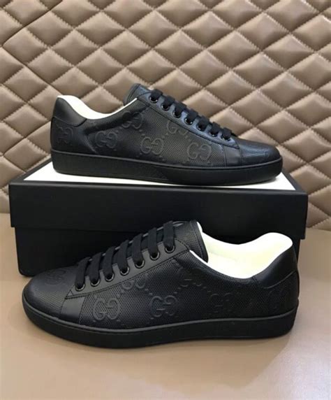 gucci ace sneakers black or white|Gucci ace gg suede sneakers.